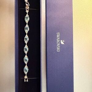 Swarovski Aquamarine and Silver Bracelet